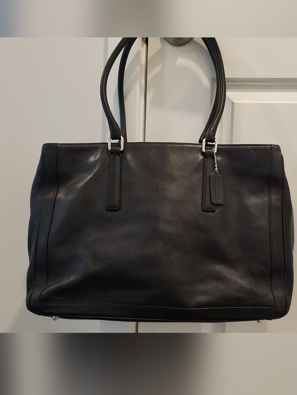 Vintage COACH Leather Tote Bag - Black